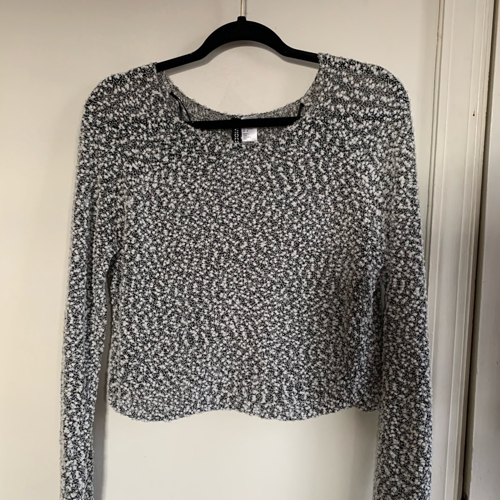 Popcorn Knit Cropped Sweater